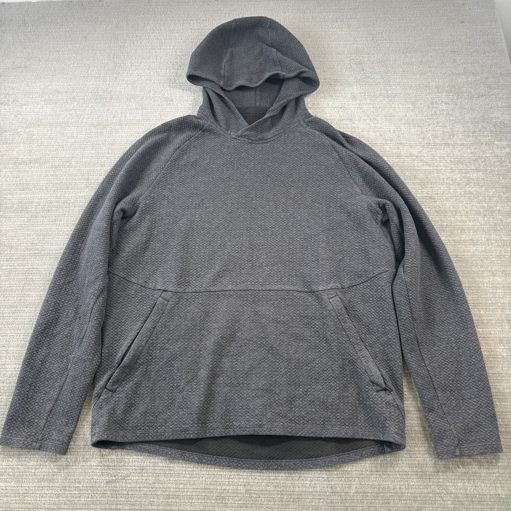 Lululemon Hoodie Mens Large Gray At Ease Pullover Performance Outdoor Textured